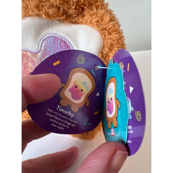 BumBumz Toast with Rainbow Jam Timothy 5" BreakfastBumz Plush Stuffed Toy - Picture 4 of 6